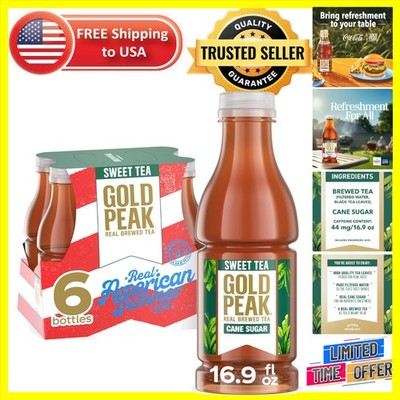 Refreshing Sweet Tea, 6 Bottles - Real Brewed and Naturally Sweet, 16.9 oz Each