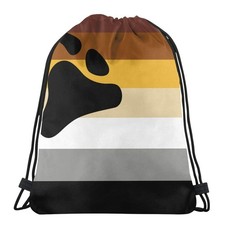 Bear Gay Pride Flag Unisex Home Rucksack Shoulder Bag Travel Drawstring Backp...