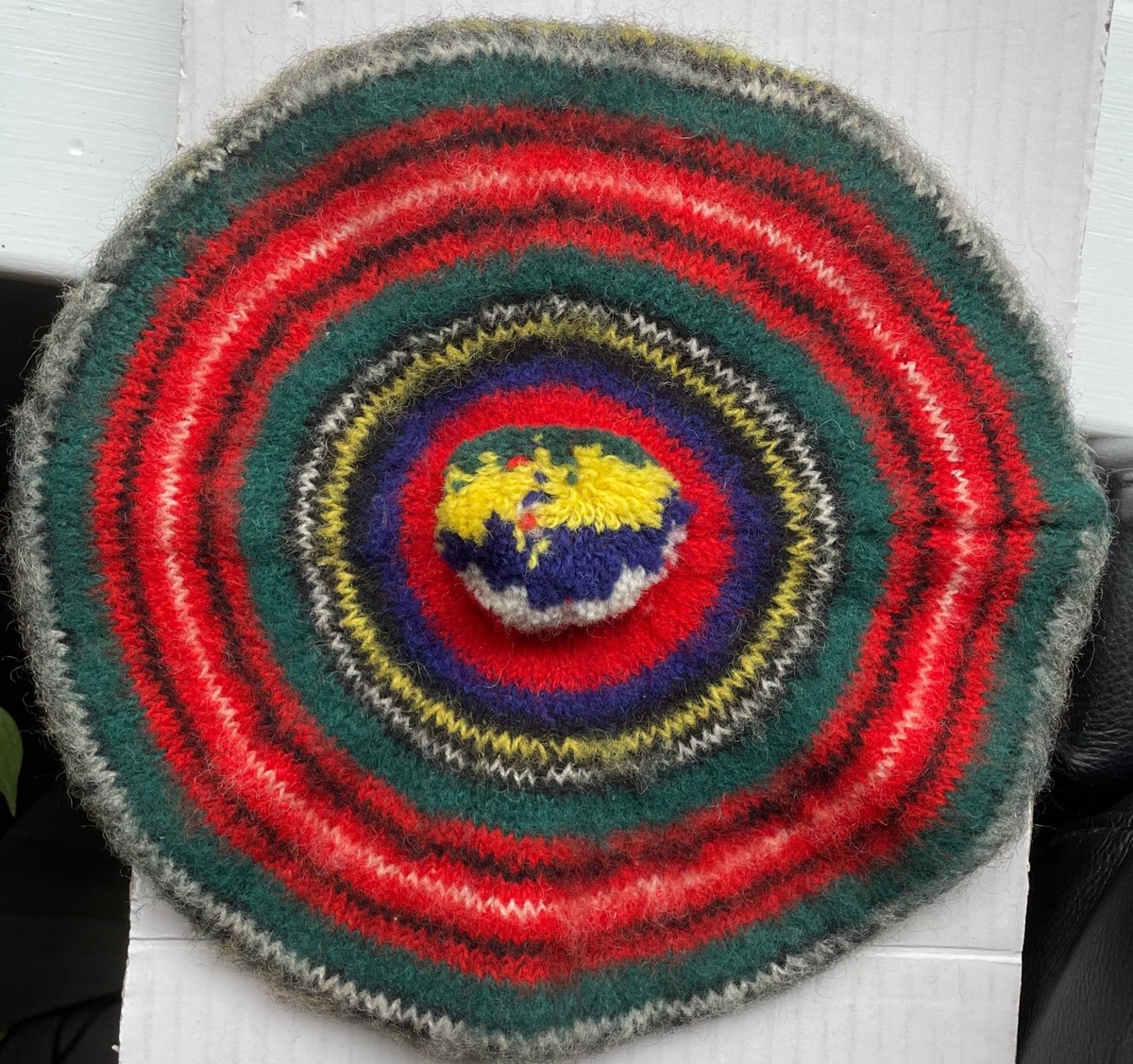 Vintage Tress Stewart Multicolor 100% Pure New Wool Knit Beret Made in Scotlands Mohair Beret by DRESS STEWART - Father Joes Villages main image 2