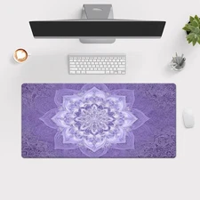 40*90cm XXL Mandala'S Purple Embrace Mouse Pad - Non-Slip Rubber Base, Large Gam