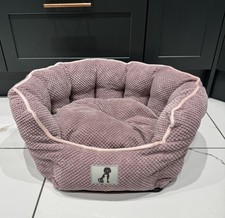 Small Sized Pink Waffle Pattern Pet Bed Used A Few Times