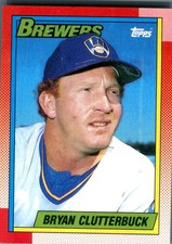 1990 Topps Bryan Clutterbuck #264 RC Rookie Milwaukee Brewers MLB Baseball Card. rookie card picture