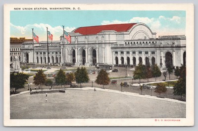 White Border Postcard New Union Station Washington D.C. C.O. Buckingham