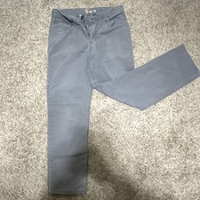 Carhartt Gray Cotton Workwear Pants Straight Leg Flat Front Cargo Logo Men's