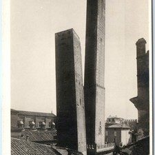 c1930s Bologna, Italy Due Torri Two Towers RPPC Leaning Medieval Vettori A336