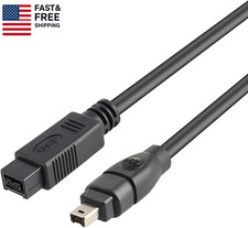 Firewire Cable 9 Pin to 4 Pin IEEE 1394 Firewire 800/400 Cable 6 Feet