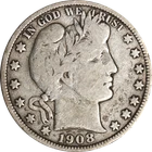 1908-D Barber Half Dollar