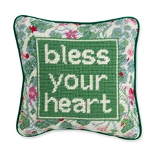 Best FURBISH Needlepoint Decorative Throw Pillow - Bless Your Heart 10" x Small