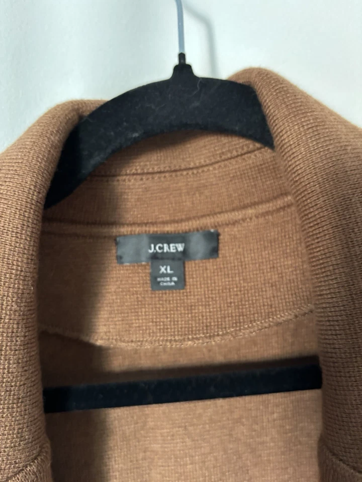 J. Blazer Suéter Crew Eloise XL Marrón Algodón Poli Lana Bolsillos Chaqueta De Gran Tamaño Foto 4 de 4