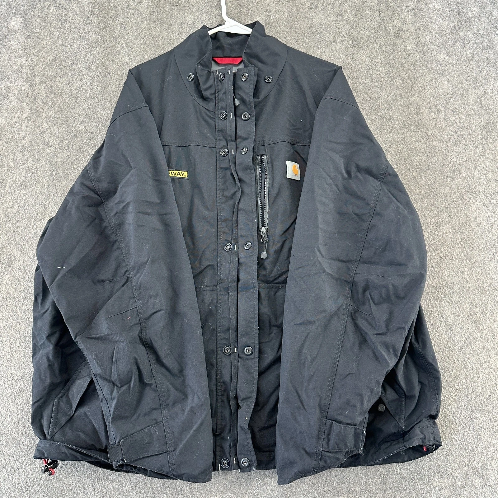 Carhartt Jacket Mens XL Black Full Zip Storm Defender Shoreline Windbreaker Coat