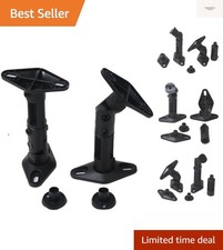 2 Satellite Speaker Wall Ceiling Mounts Brackets 1EH Black, 2 Pack