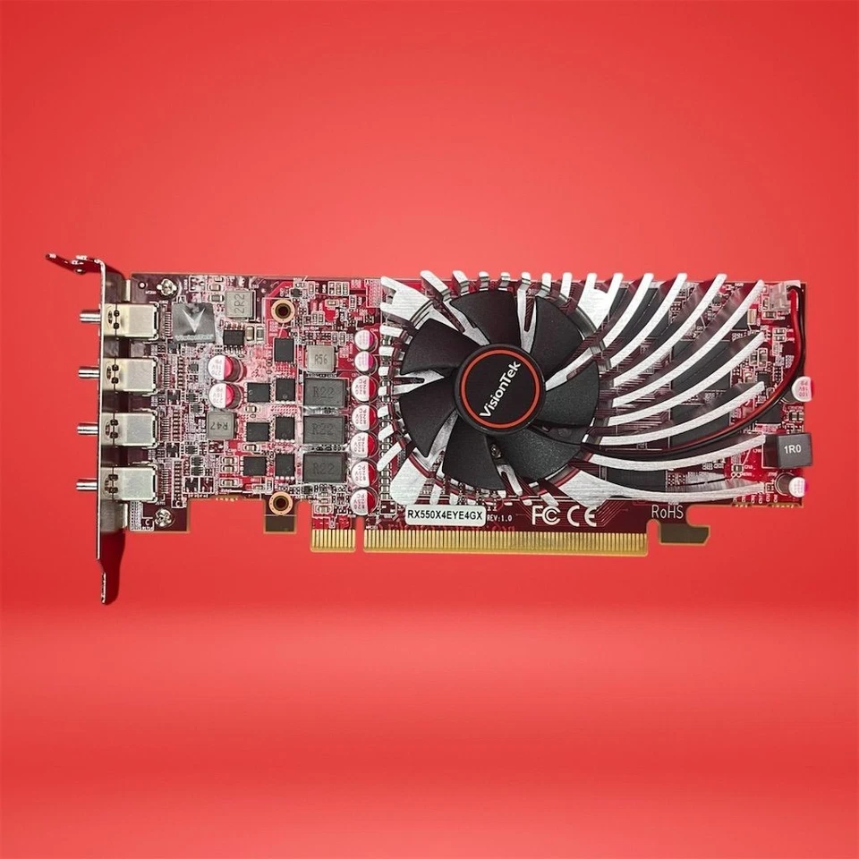 VisionTek AMD Radeon RX 550 4GB GDDR5 Graphics Card 4x Mini DP - Image 3 of 4