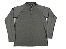 Lululemon Men Sweater Large 1/4 Zip Pullover Live In Practice Dark Gray