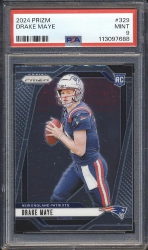 2024 Panini Prizm Football Drake Maye ROOKIE #329 PSA 9 PATRIOTS MINT