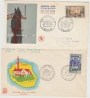2 FDC  1957 France  Public Works 1960  Reunion  Church at Cilaos  good condition
