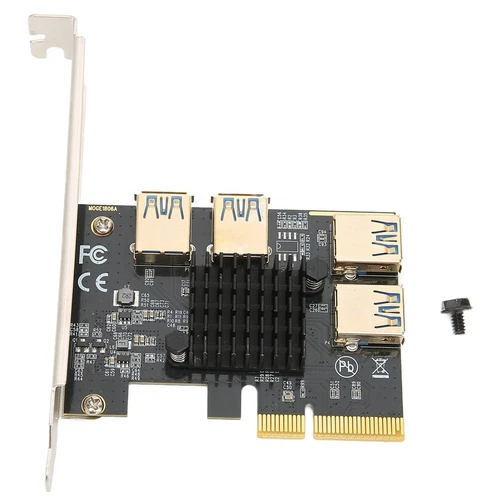 Pci‑E Riser Card Pci‑E X4 1 To 4 Pci Express 16X Slot Adapter Card Usb 3.0 SPC