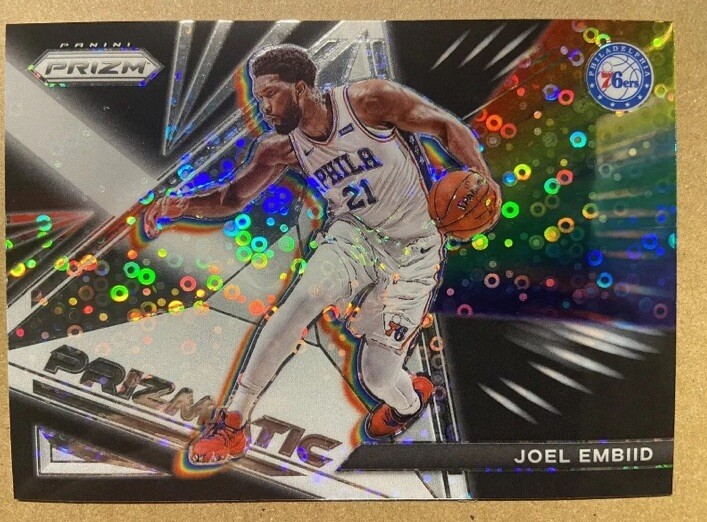 2021-22 Panini Prizm Joel Embiid Fast Break Prizmatic Disco #2 76ers