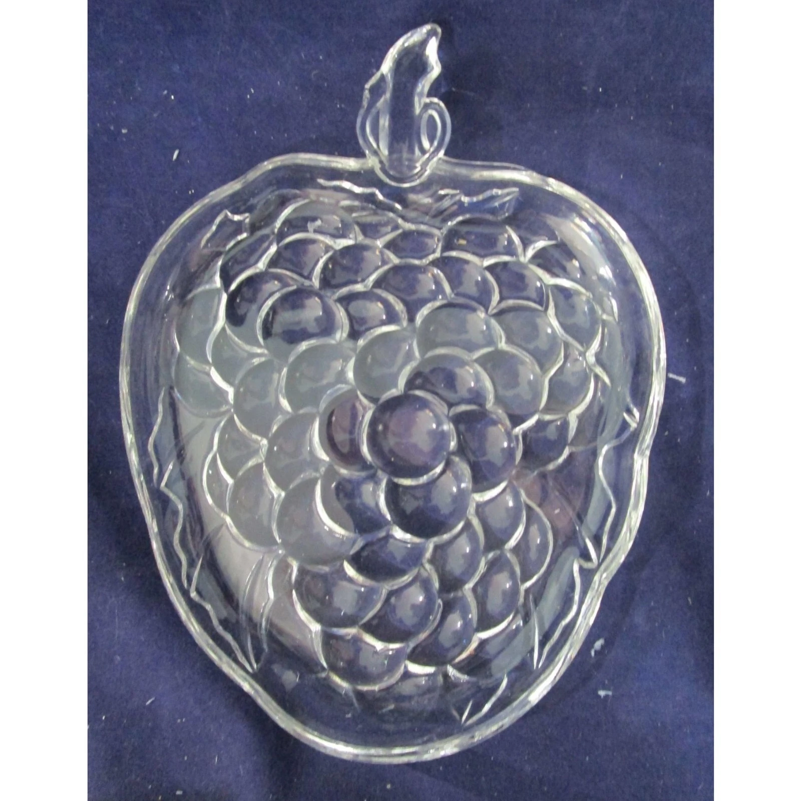 Indiana Glass Raspberry or Bunch of Grapes Shaped Clear Glass Sandwich Plate EUC