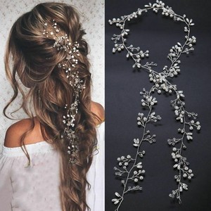 Pearls Wedding Hair Vine Crystal Bridal Accessories Diamante
