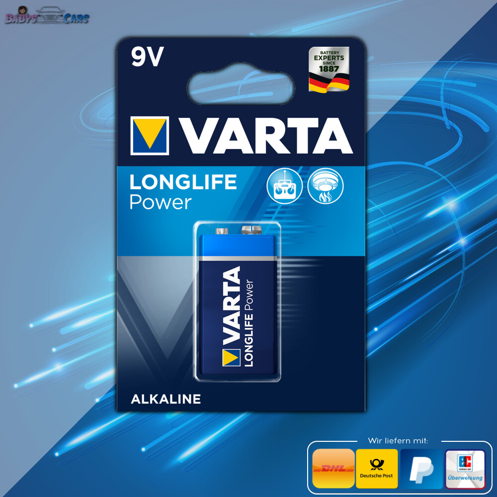Varta Superlife Longlife Power Battery 9V Block E-Block 9V-Block 6Lr61 6F22