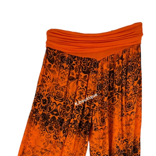 Damas Mujeres Italiano Lagenlook Estampado Floral Viscosa Boho Harén Ali Baba Pantalones - Imagen 34 de 96