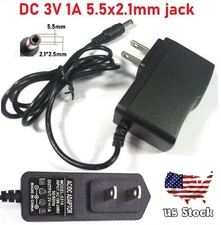 3V 1A 1000mA AC Adapter DC Power Supply Charger Cord 5.5/2.5mm-2.1mm Plug Cable