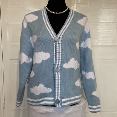 ASOS Design Light Blue/ White Buttons Up Cardigan UK - Main Image
