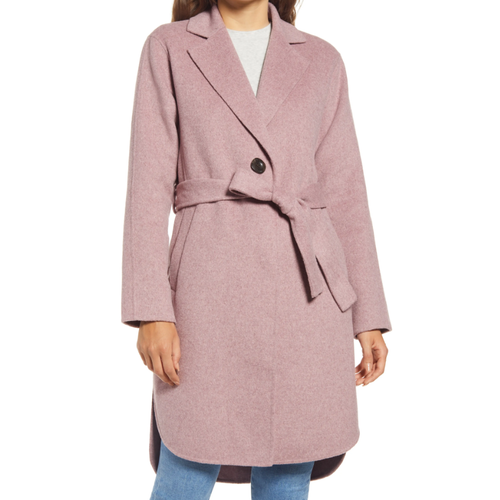 Sam Edelman Belted Wool Blend Coat in 