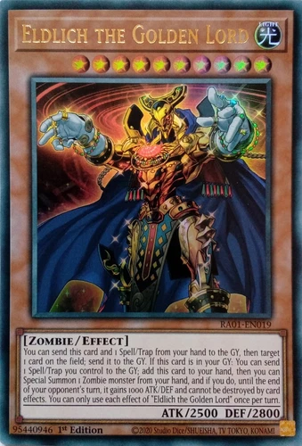 RA01-EN019 ELDLICH THE GOLDEN LORD ULTRA RARE 1ST EDITION YuGiOh CARD