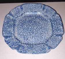 N.S. Gustin Co. Blue Stipple Salad Plate 8.5" Unmarked