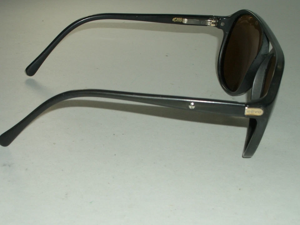 GAFAS DE SOL VINTAGE REVO MARRÓN H2O LENTES DE VIDRIO POLARIZADO NEGRO MATE ESQUÍ GATOS Foto 4 de 4