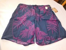 Caribbean Swimwear Men's Swim Board Shorts Trunks Size 2X Big Man Navy Blue NWT