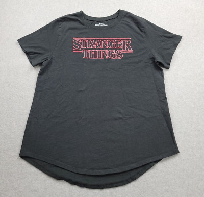 Stranger Things Shirt Womens 2X Black Red Spell Out Netflix Casual Top Ladies