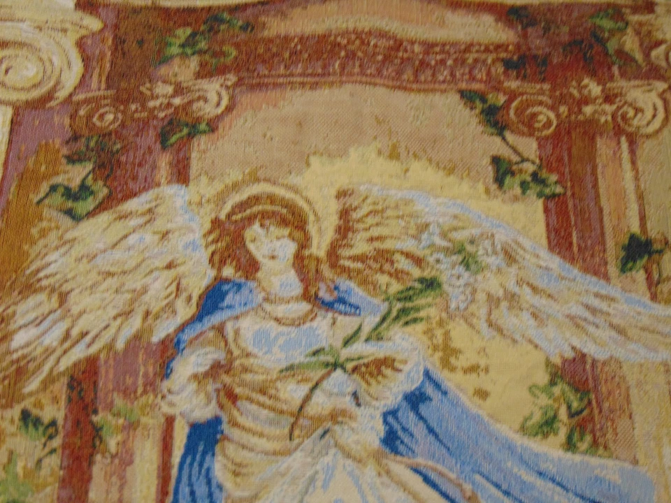 Tapiz Provincial Francés Ángel con los Pájaros 20"x 29" Colgante de Pared Foto 3 de 4