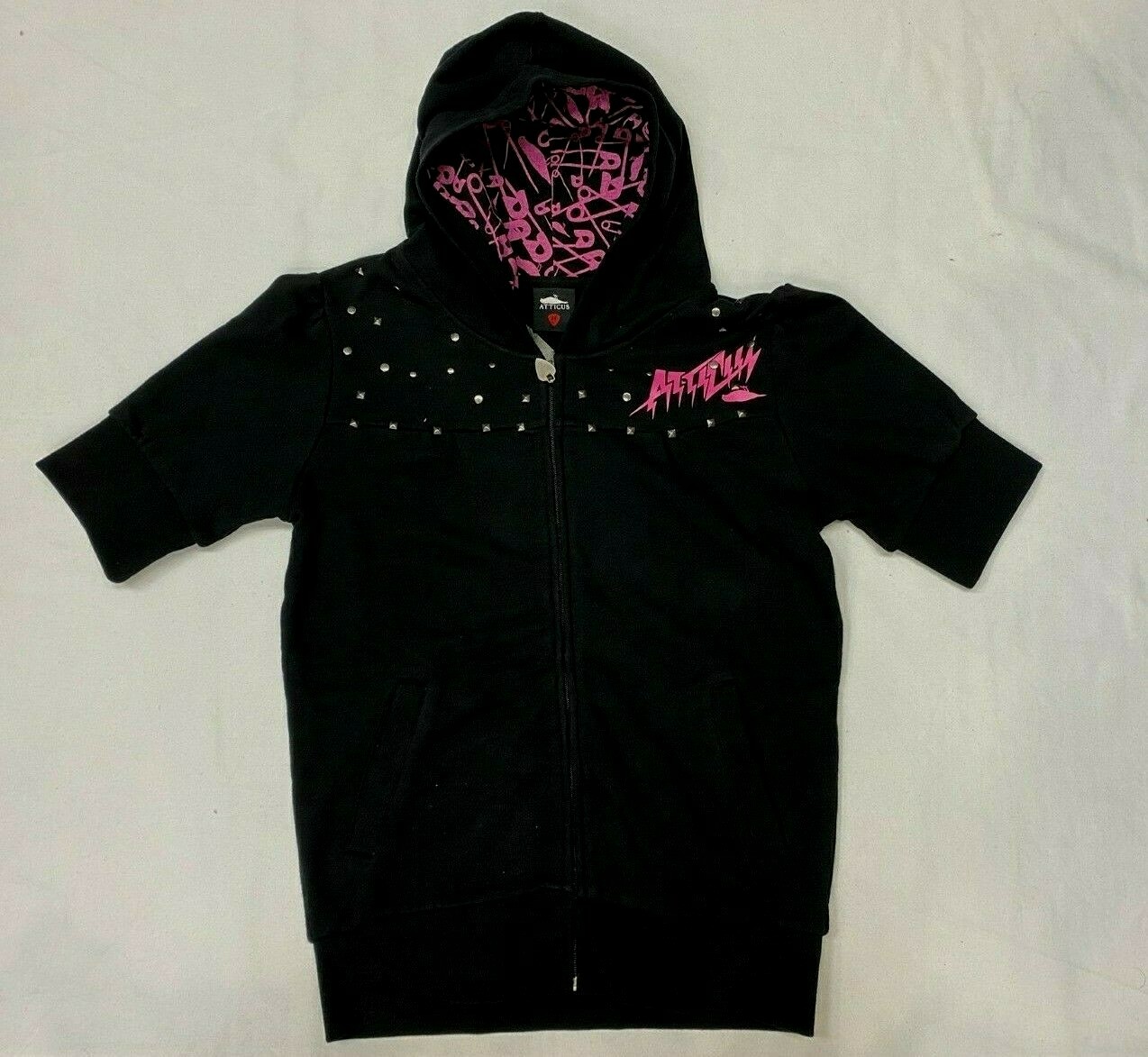 ATTICUS CLASH LADIES SHORT SLEEVE ZIPPER HOODIE Y2K VINTAGE | eBay
