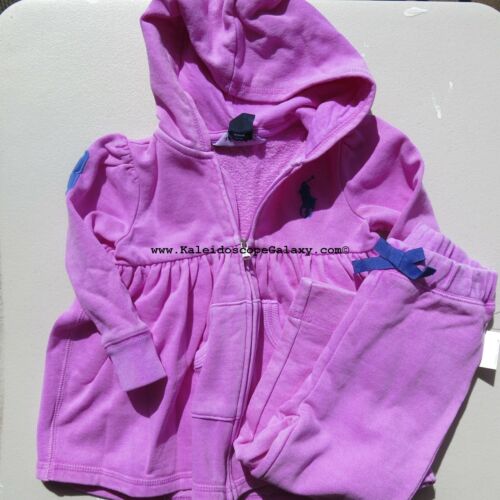 Ralph Lauren Girl 18 Months Purple Hoodie Jacket Sweat Suit Active Wear NEW - Foto 1 di 1