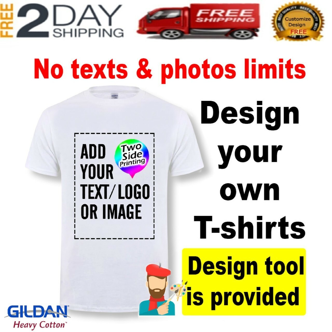 Camiseta personalizada con imagen y texto para fiestas/vacaciones/cumpleaños DTG 209