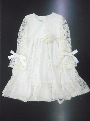 Girls Lainey & Lily Ivory Lace Dress Sizes 4 & 5