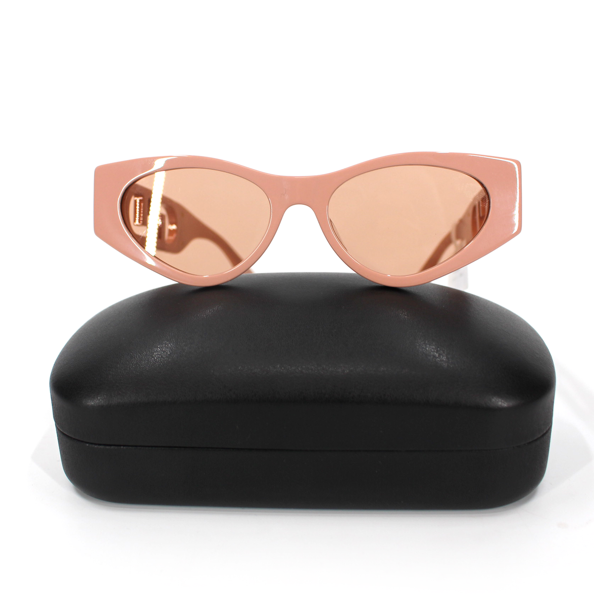 Fendi O'Lock Cat Eye Sunglasses NEW Logo FF Cut Out Neutral Pink