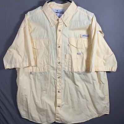 Columbia PFG Adult Large Yellow Fishing Outdoor Mens 1689