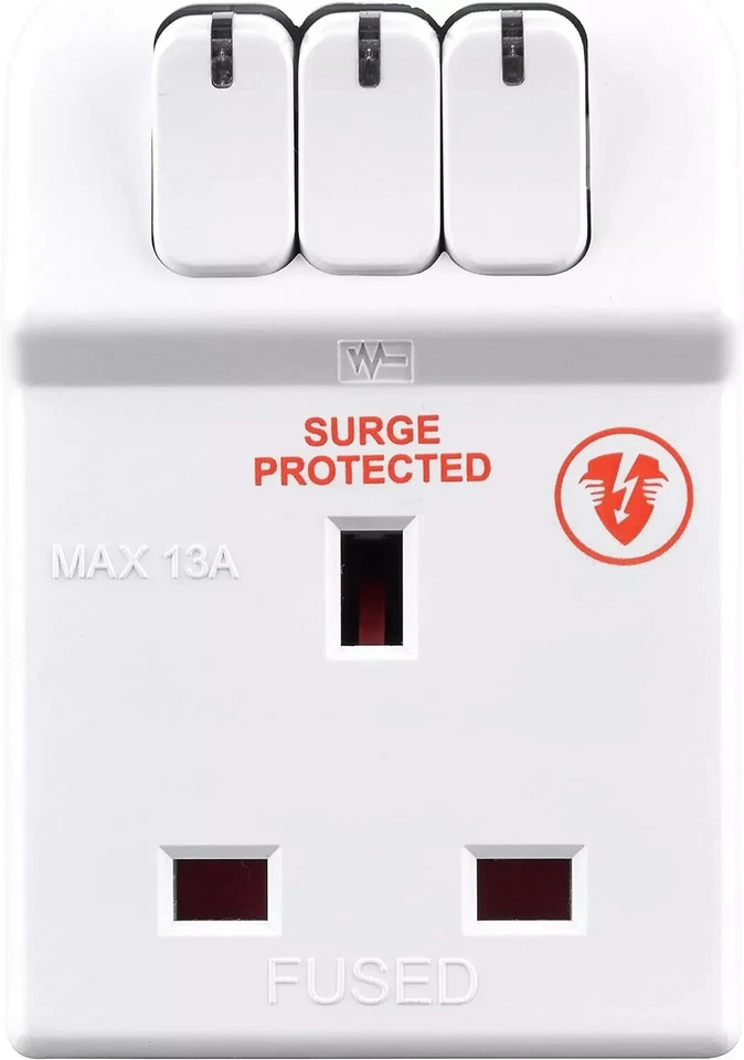 Masterplug MSWG3 Three Socket Surge Protected Adaptor with Individual Plug UK - Image 3 of 4