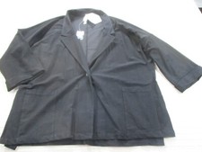Wynne Layers Womens Jacket Xl Black V Neck Button Pockets 3/4 Sleeve Rayon Blend