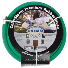 Dramm ColorStorm Premium Rubber Garden Hose - 5/8'' x 50', Durable & Flexible