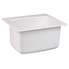 22 in. x 25 in. x 13.75 in. Molded Fiberglass Drop in Utility Sink In White