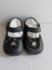 Baby Girl Pediped Black Leather Sandals Orig. 44 size 0 - 6 months