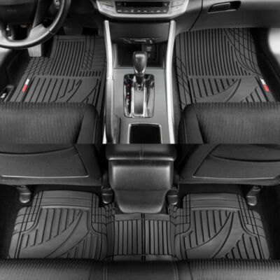 Motor Trend FlexTough Performance All Weather Rubber Car Floor Mats - 3 Piece Floor Mats Automotive Liners For Cars Truck SUV, Heavy-Duty Waterproof (Black) In | Whizz Floor Mats - Foto 7