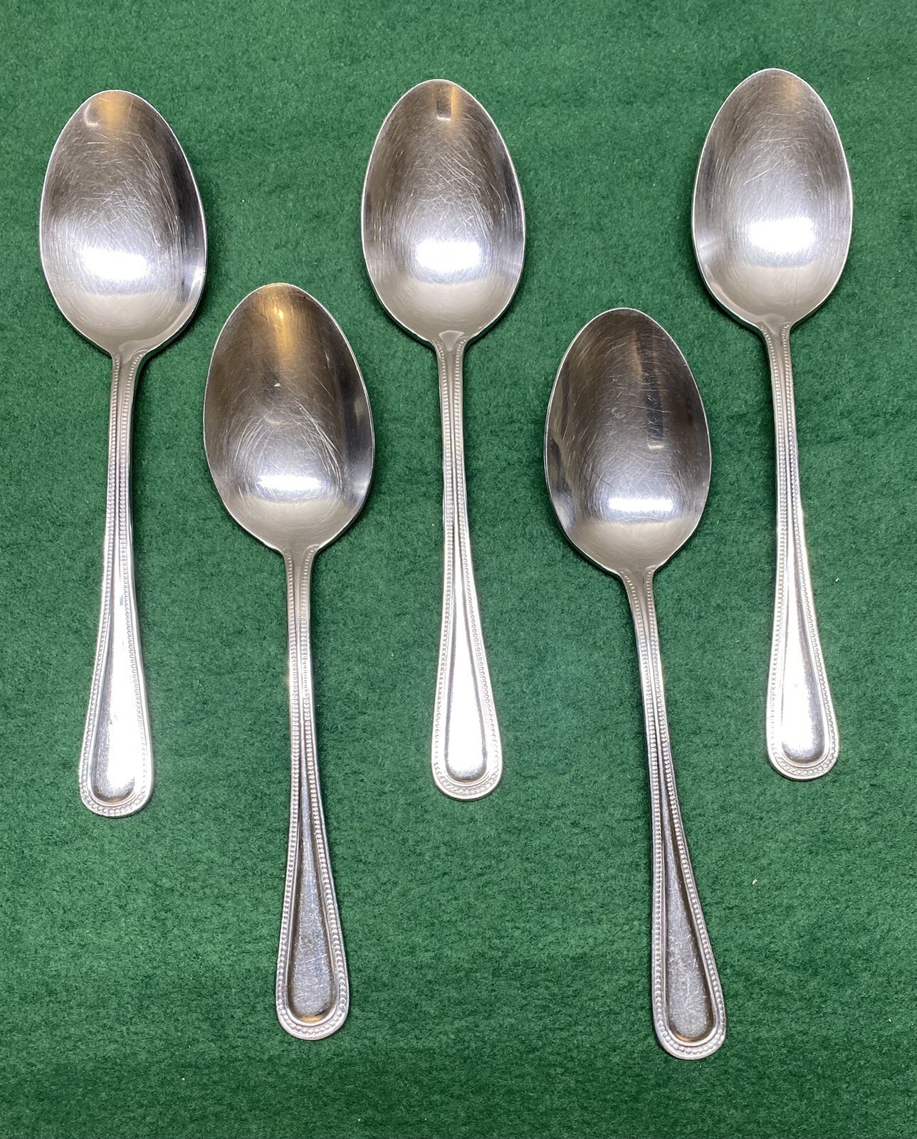 Cuisinart Country Bead 18/10 Stainless Flatware Large Dinner Spoons