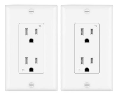 Decorator Receptacle Outlet,Tamper Resistant,15/20A,125 Volt,UL List,with panel