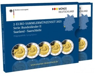 5 2 euro Deutschland (ADFGJ) 2025 IM ORIGANLBLISTER PP SAARLAND Saarschleife