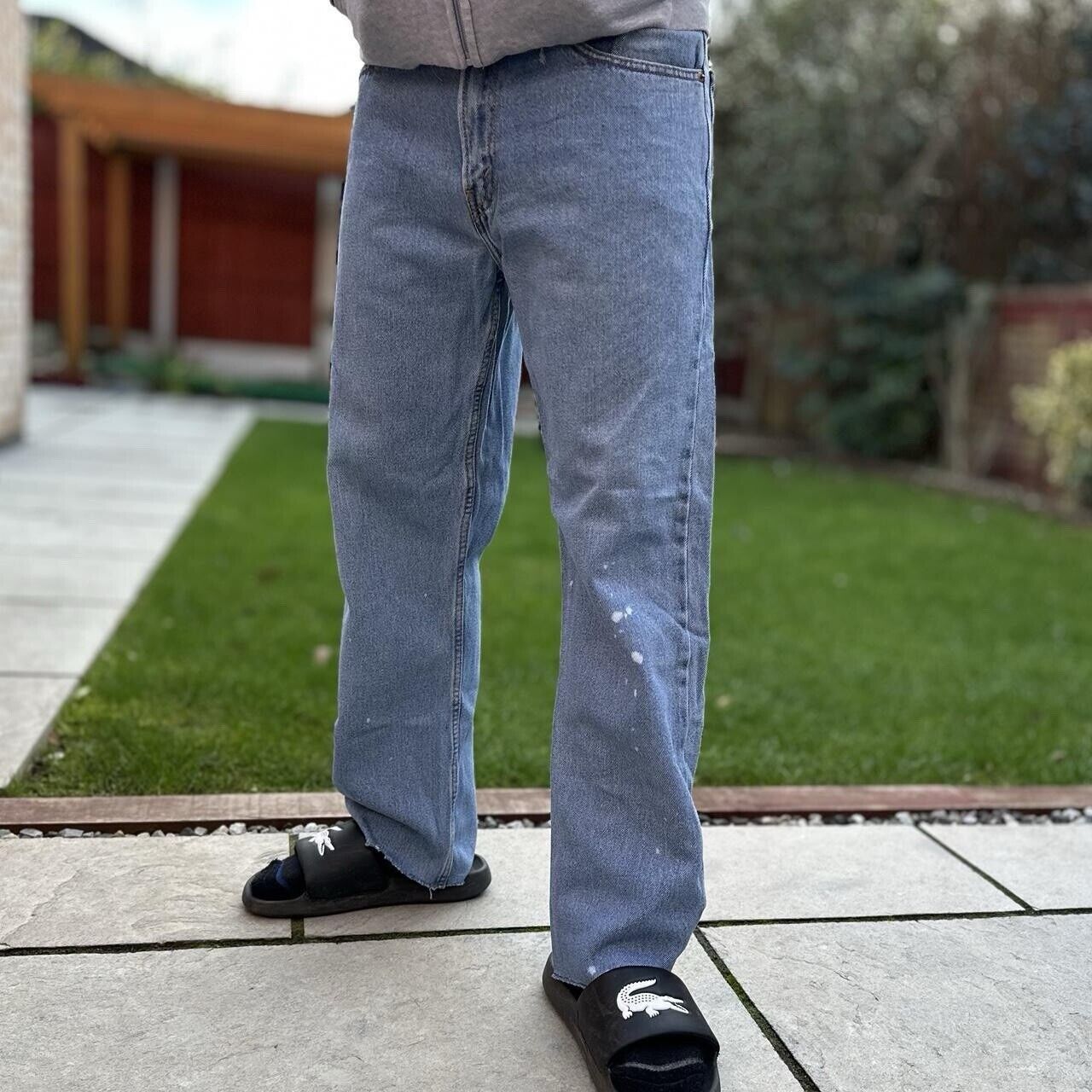 Levi's 505 Denim Jeans Mens Relaxed Straight Fit Leg W33 L29 Light Blue Trousers